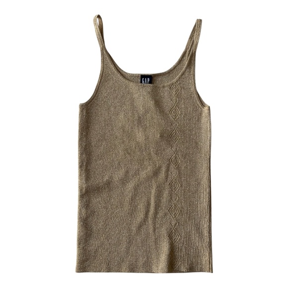 Y2K Vintage GAP Gold Shimmer Knit Sweater Top Size Small women's - Picture 8 of 15